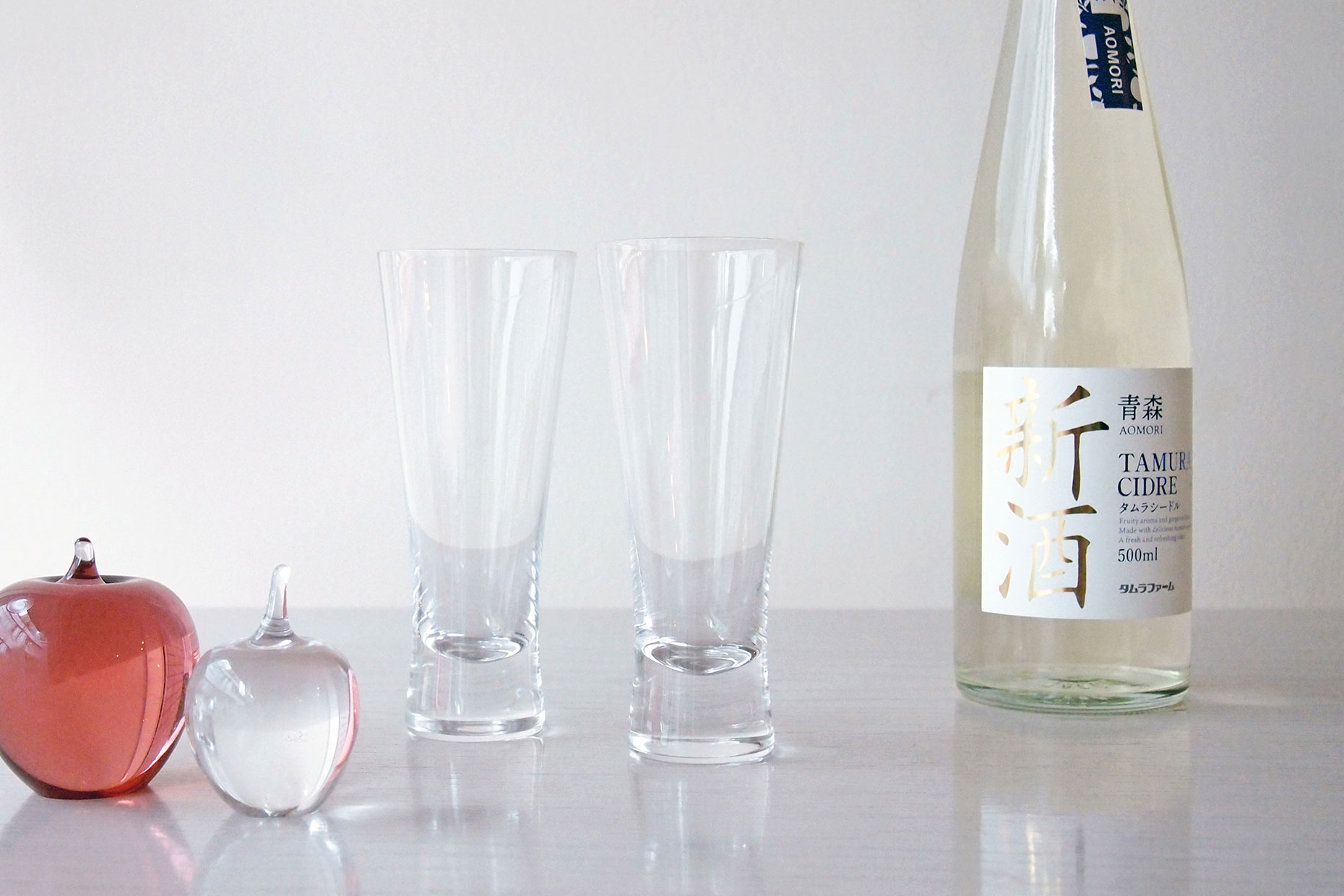 タムラファーム シードル新酒 1本＋マリブ 4オンスピルスナー ペア